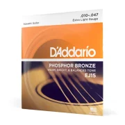 Corzi chitara acustica D’Addario EJ15 Phosphor Bronze Extra Light (10-47)
