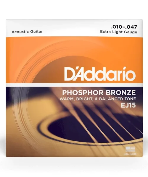 Corzi chitara acustica D’Addario EJ15 Phosphor Bronze Extra Light (10-47)
