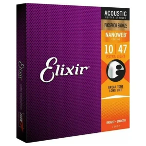 Corzi chitara acustica Elixir 16002 Nanoweb 10-47 Extra light