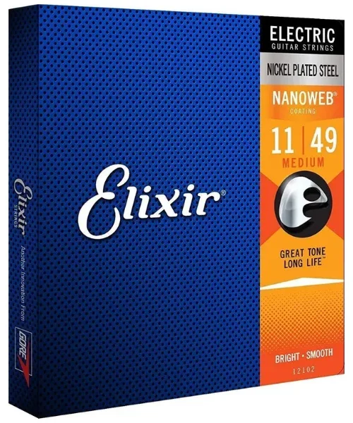 Corzi chitara electrica Elixir 12102 Nanoweb 11-49 Medium