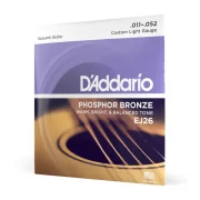 Corzi chitara acustica D’Addario EJ26 Phosphor Bronze Custom Light (11-52)