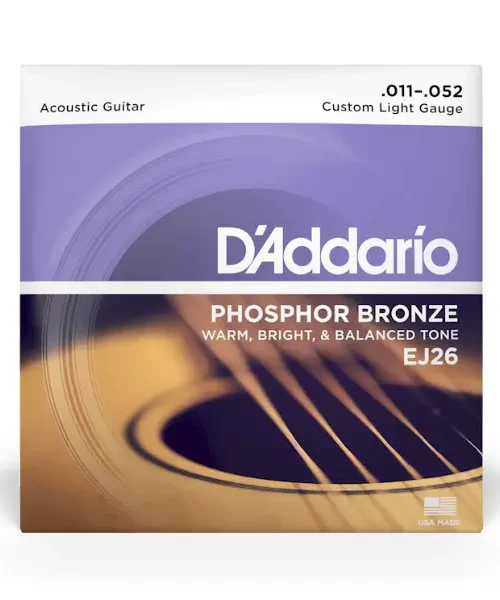 Corzi chitara acustica D’Addario EJ26 Phosphor Bronze Custom Light (11-52)
